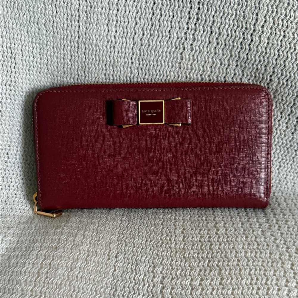 Kate Spade Maroon Bow Wallet